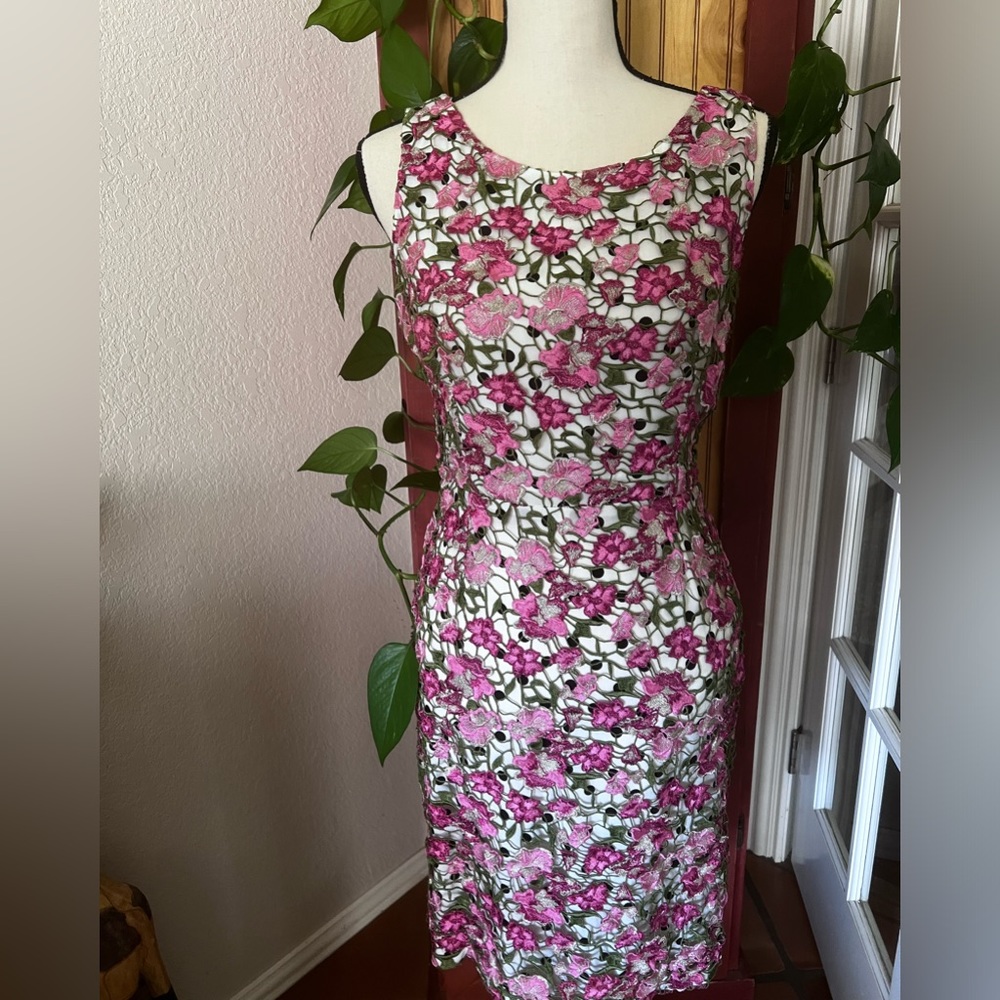 Bryan Bradley Dress Beautiful Pink Floral Lace